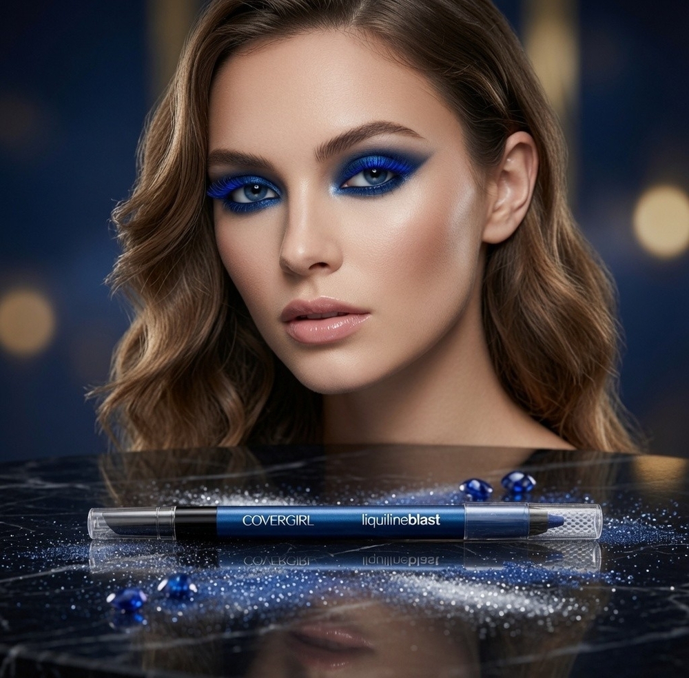 Covergirl Liquiline Blast Dual-End Eyeliner Black Liquid Liner New Display Item